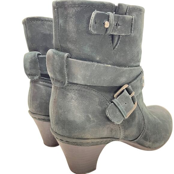 Cobb Hill New Balance Black Genuine Leather Suede Ankle Boots Booties Shoes 6 - Picture 3 of 15